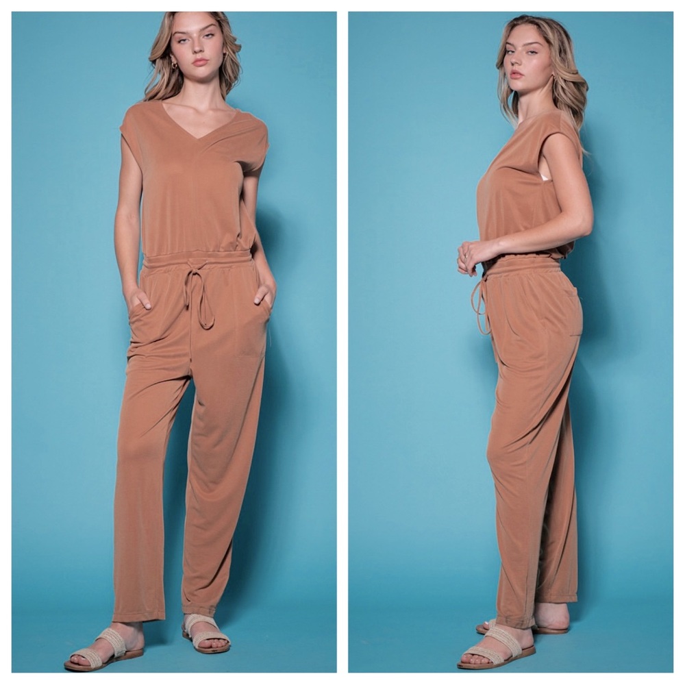 #33 V-Neck Stretch Jumpsuits
